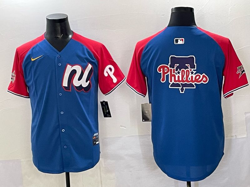 Men Philadelphia Phillies Blank Blue All star 2025 Nike MLB Jersey style 04->philadelphia phillies->MLB Jersey
